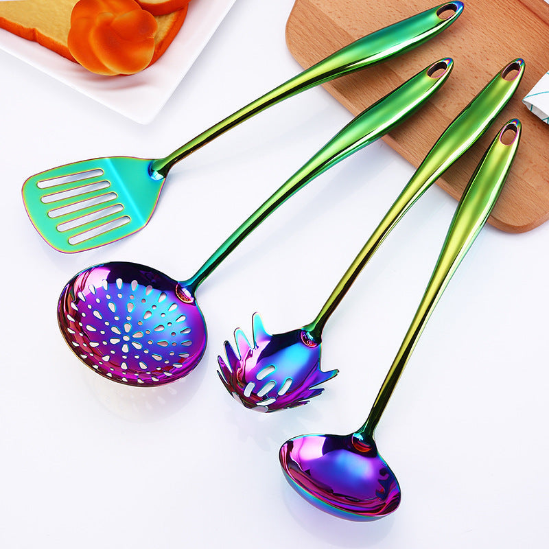 Rainbow Stainless Steel Kitchen Utensil Set