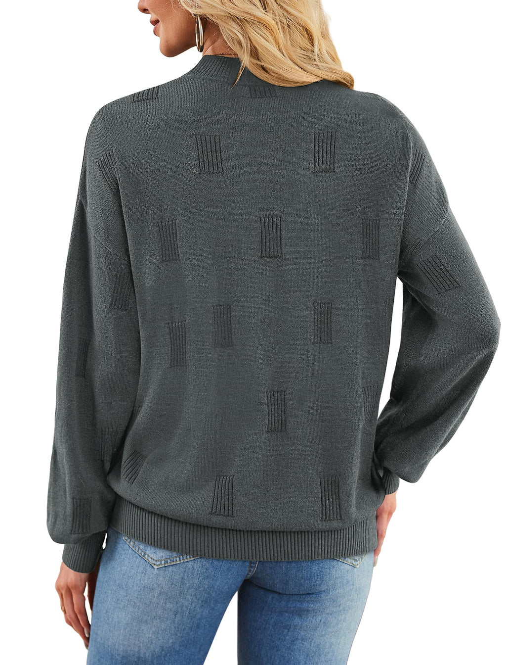 Women's Puff Sleeve Turtleneck Knit Sweater