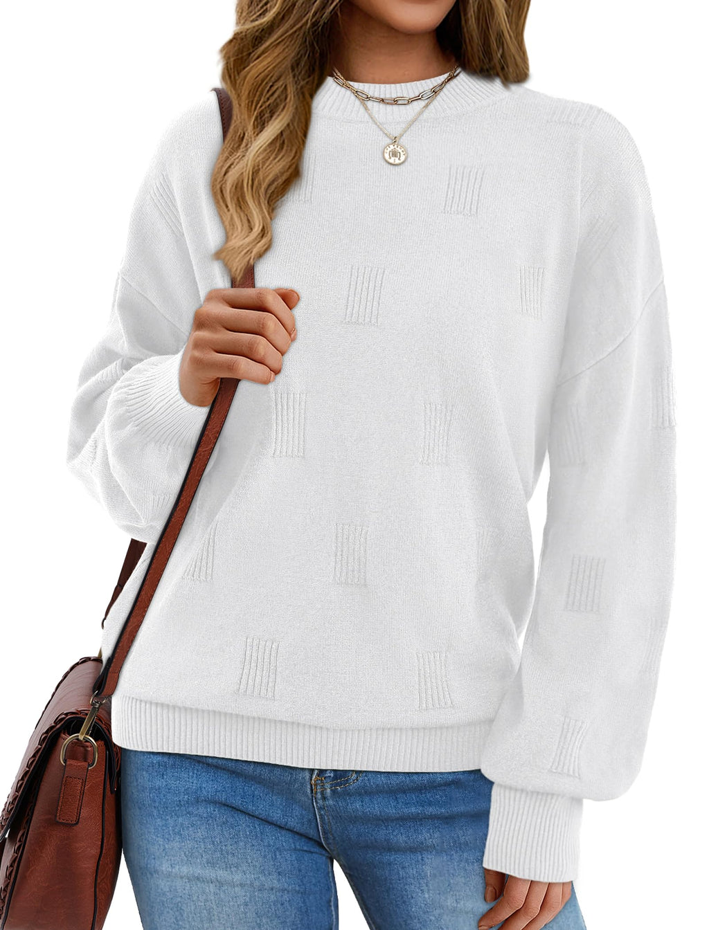 Women's Puff Sleeve Turtleneck Knit Sweater
