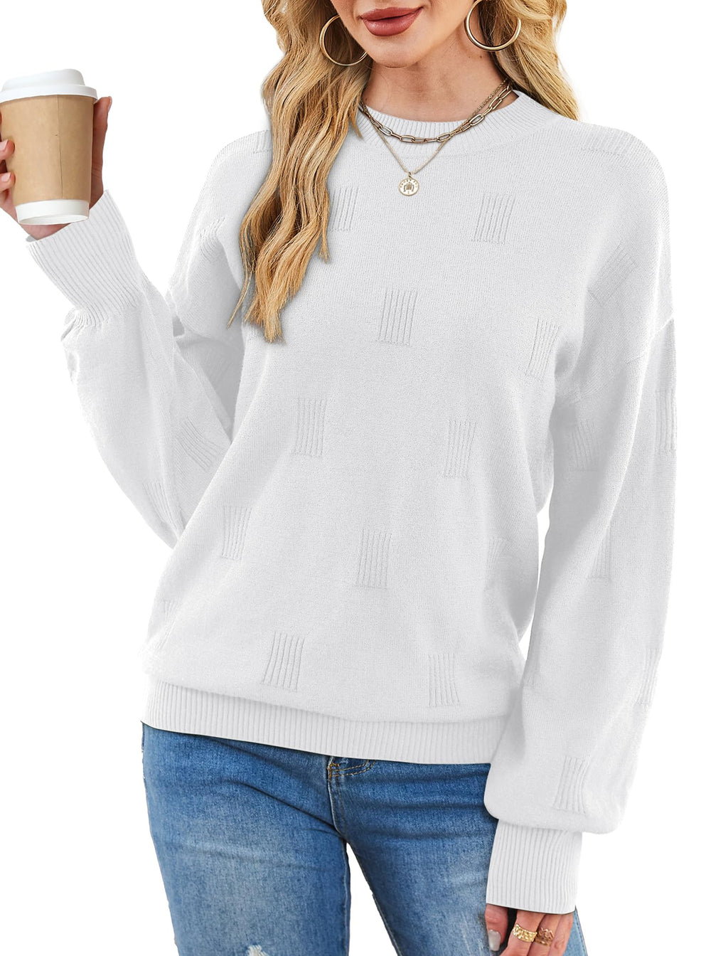 Women's Puff Sleeve Turtleneck Knit Sweater