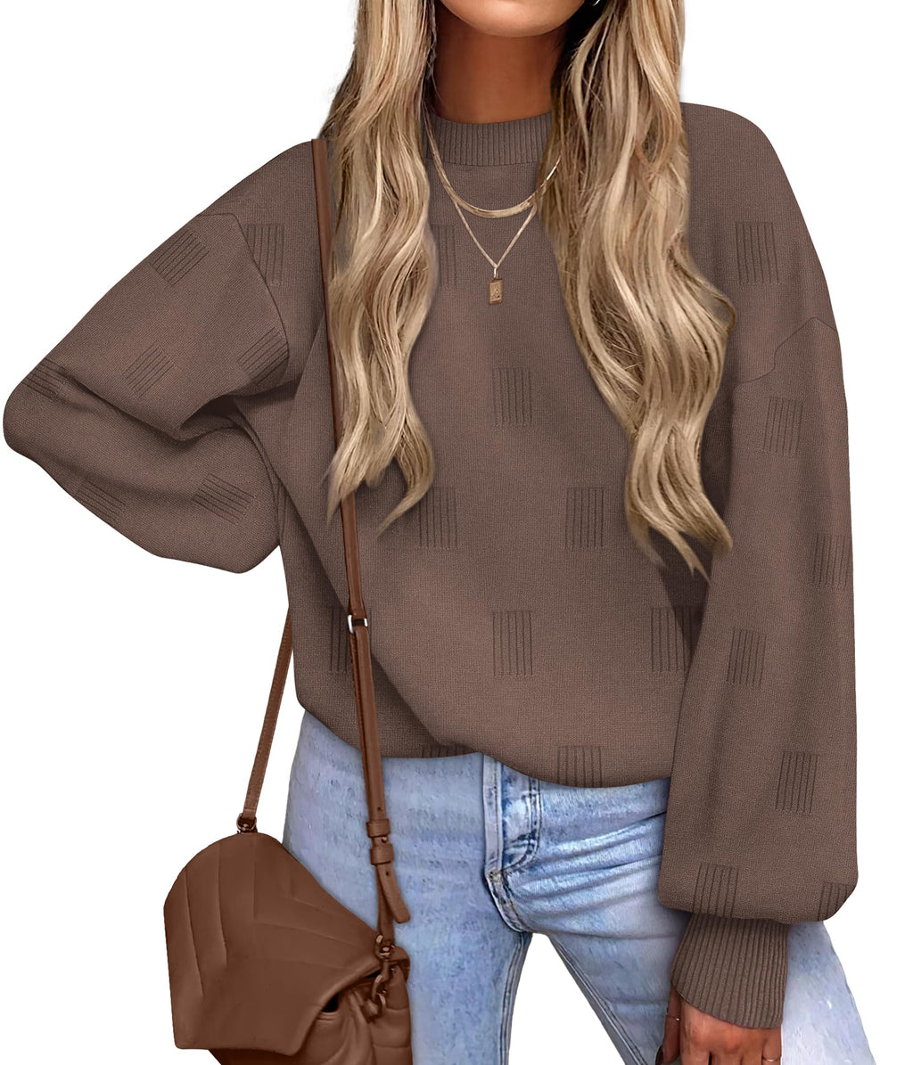 Women's Puff Sleeve Turtleneck Knit Sweater