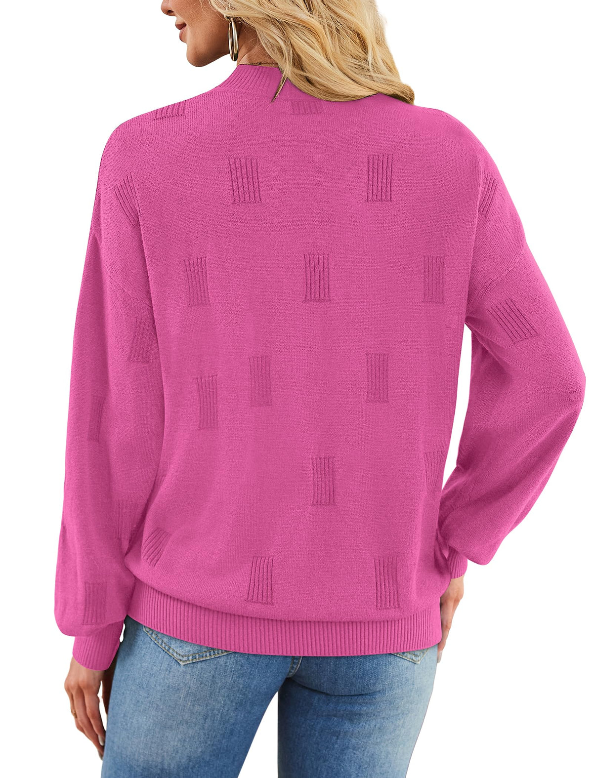 Women's Puff Sleeve Turtleneck Knit Sweater