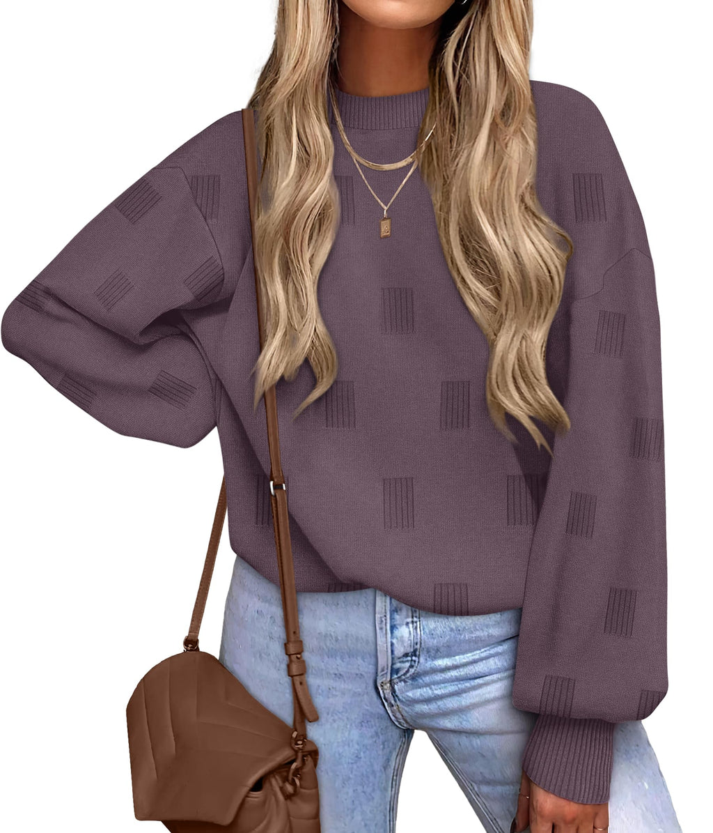 Women's Puff Sleeve Turtleneck Knit Sweater