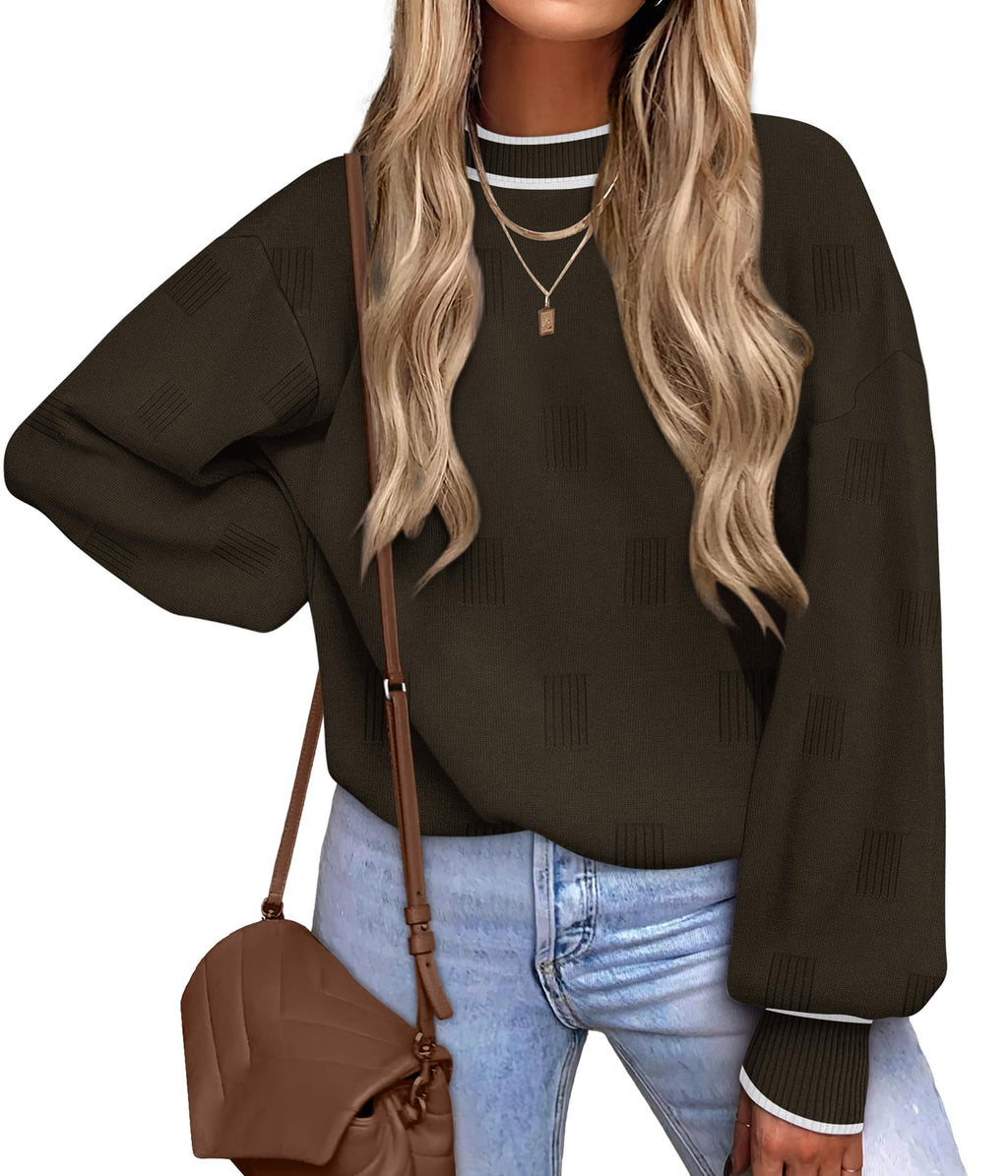 Women's Puff Sleeve Turtleneck Knit Sweater