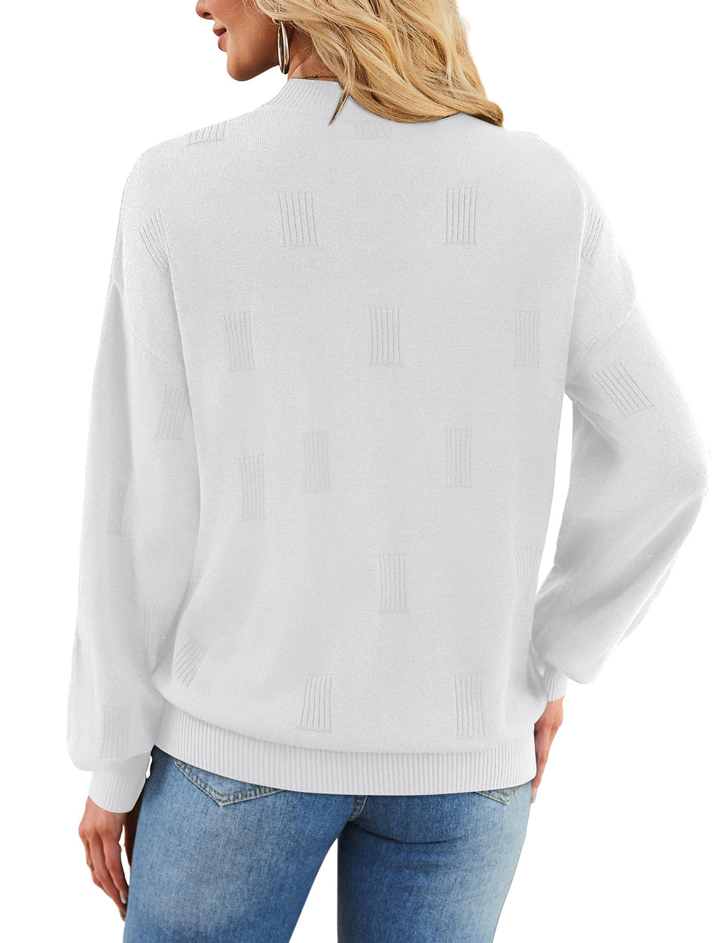 Women's Puff Sleeve Turtleneck Knit Sweater