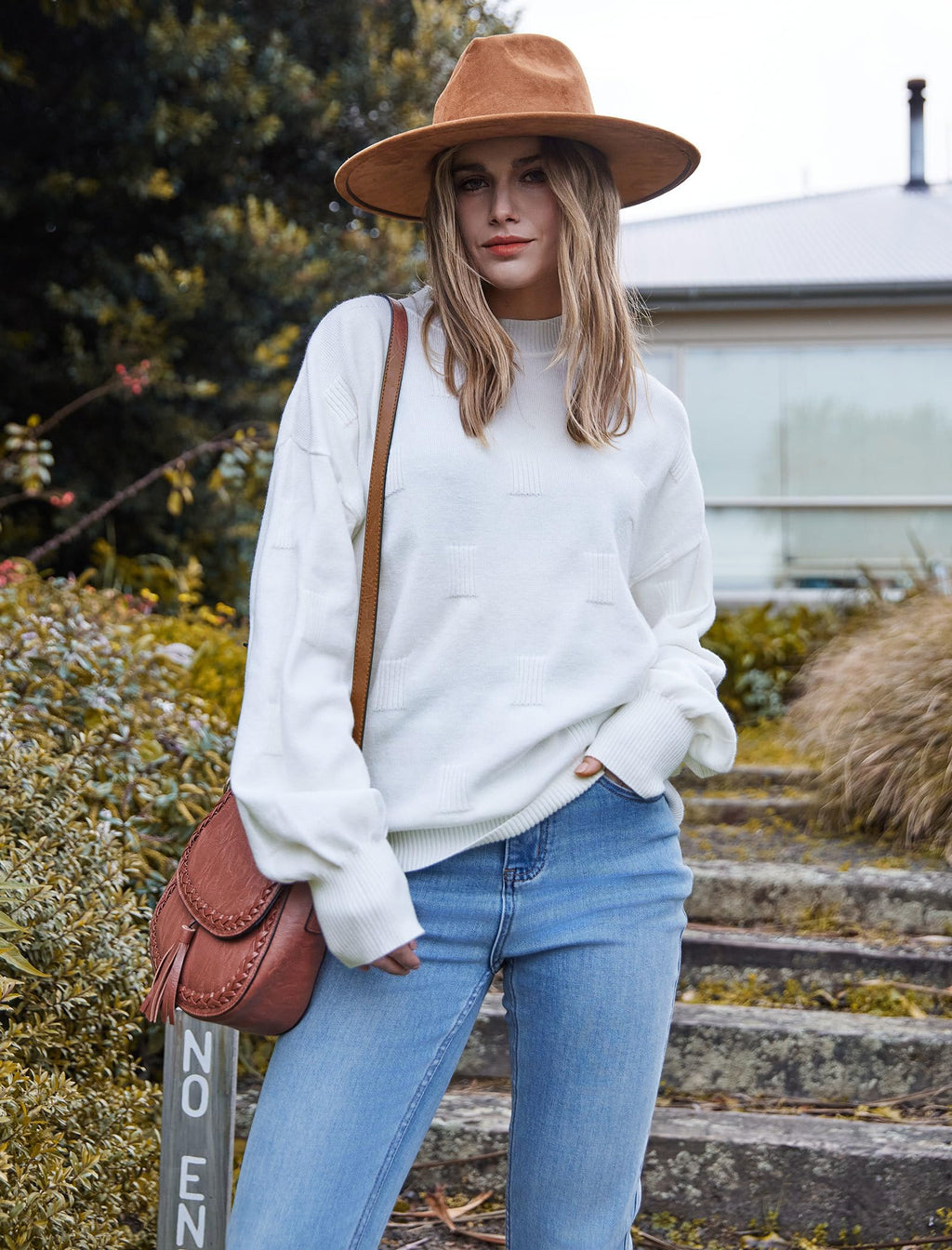 Women's Puff Sleeve Turtleneck Knit Sweater