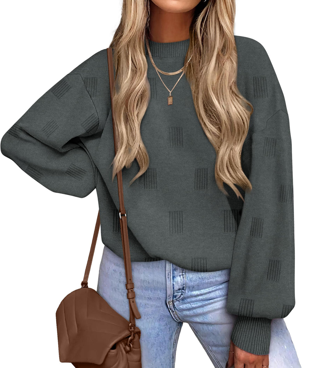 Women's Puff Sleeve Turtleneck Knit Sweater