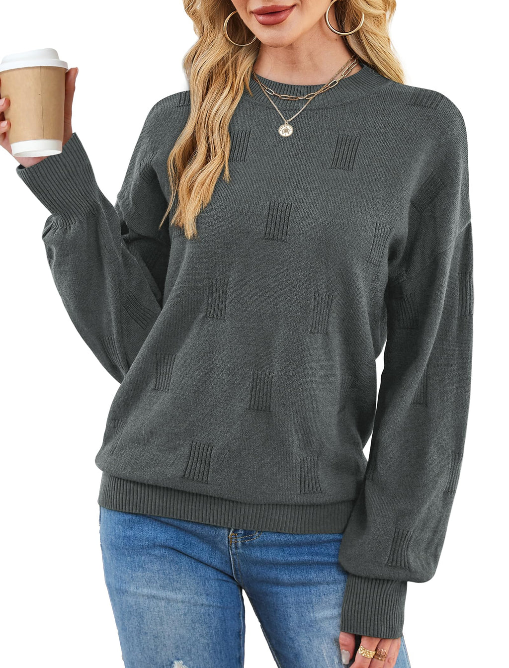 Women's Puff Sleeve Turtleneck Knit Sweater