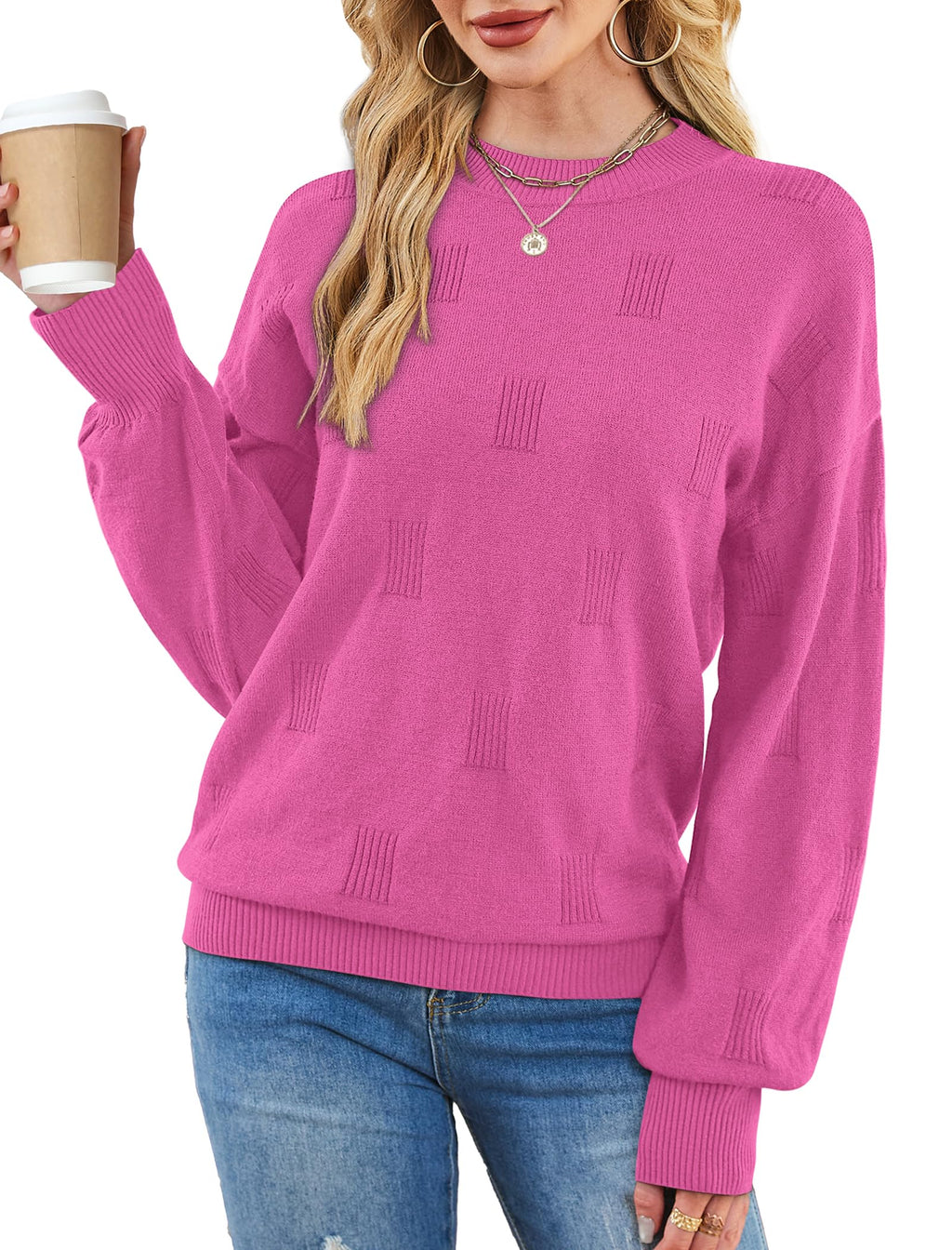 Women's Puff Sleeve Turtleneck Knit Sweater