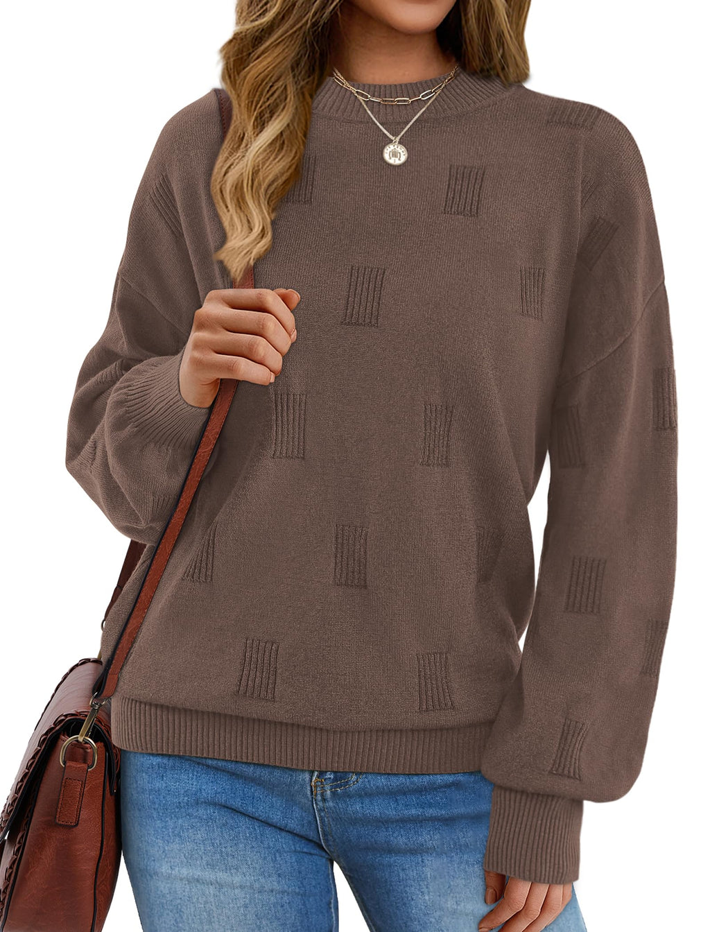 Women's Puff Sleeve Turtleneck Knit Sweater