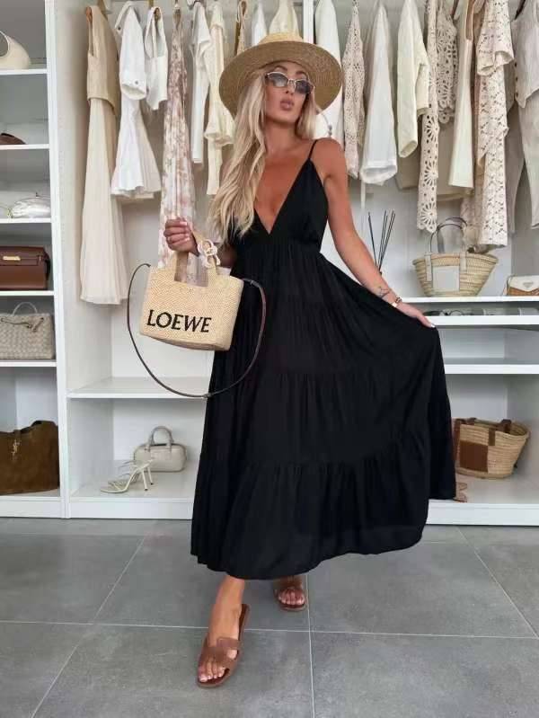 Robe d'été sensuelle à bretelles – Élégance et charme estival