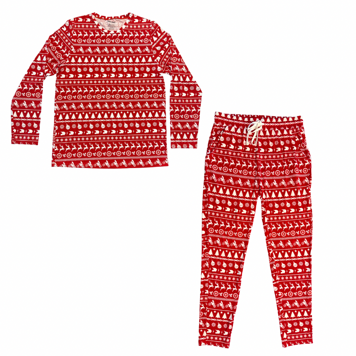 Merry Moto Unisex Bamboo Christmas Pajamas for Adults