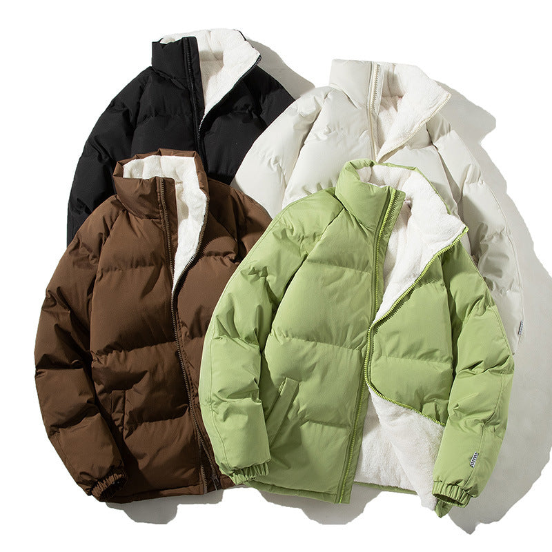 Plush-Lined Stand Collar Winter Jacket – Unisex