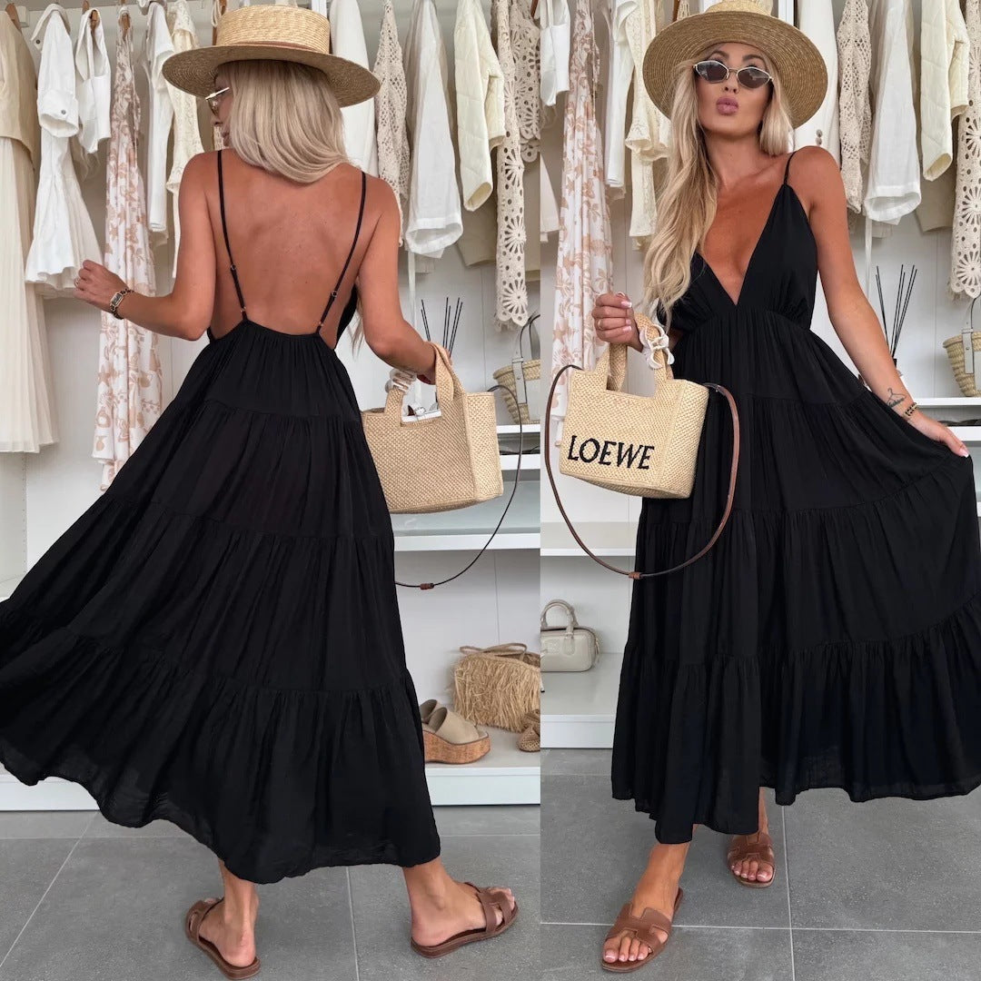 Robe d'été sensuelle à bretelles – Élégance et charme estival