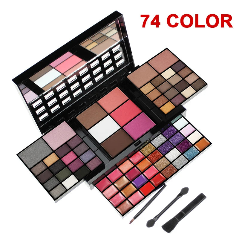 74-Color Makeup Palette – Eyeshadow, Lip Gloss & Blush