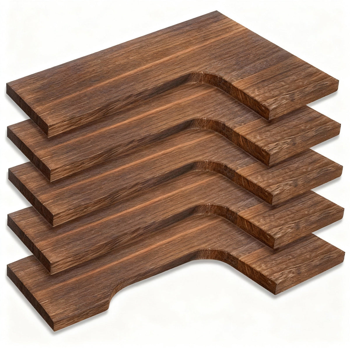 Rustic Corner Floating Shelves, Set of 5