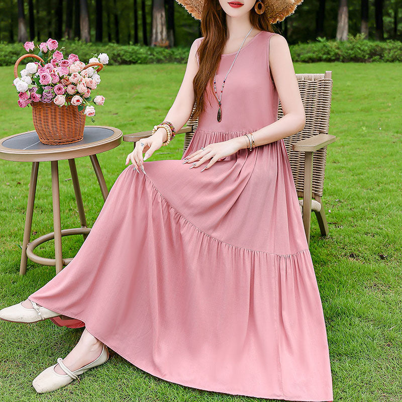 Robe d'été en soie et coton à porter en extérieur