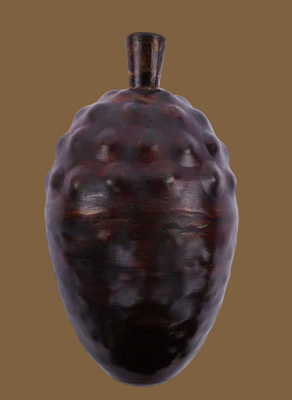 Burnished Gold Metal Acorn Decor – 8.25"