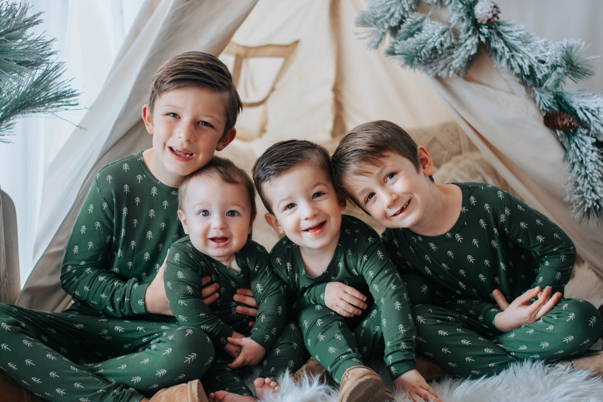 Kids Christmas Tree Bamboo Pajamas – 2 Piece Set