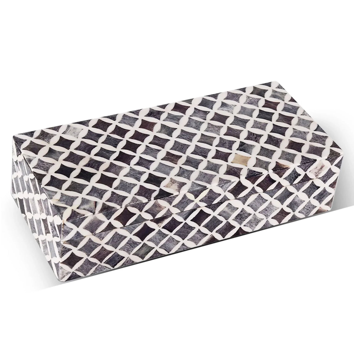Grey and white star bone and resin inlay storage box
