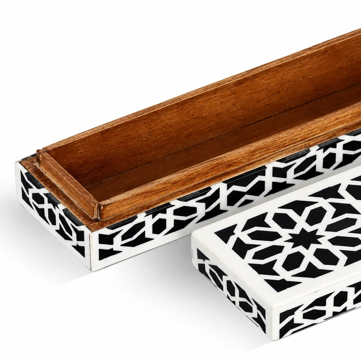 Shiraz Black & White Resin Inlay Storage Box | 7 Sizes
