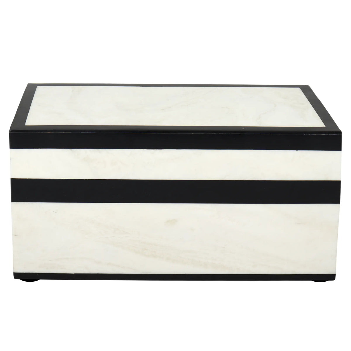 Black and white resin inlay storage box, court pattern