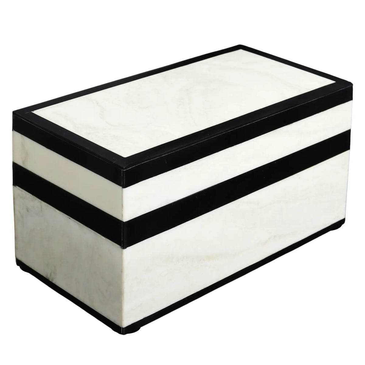 Mono Court Black & White Resin Inlay Storage Box | 7 Sizes