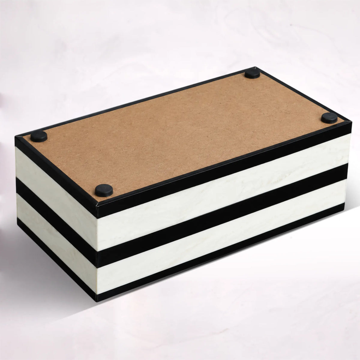 Mono Court Black & White Resin Inlay Storage Box | 7 Sizes
