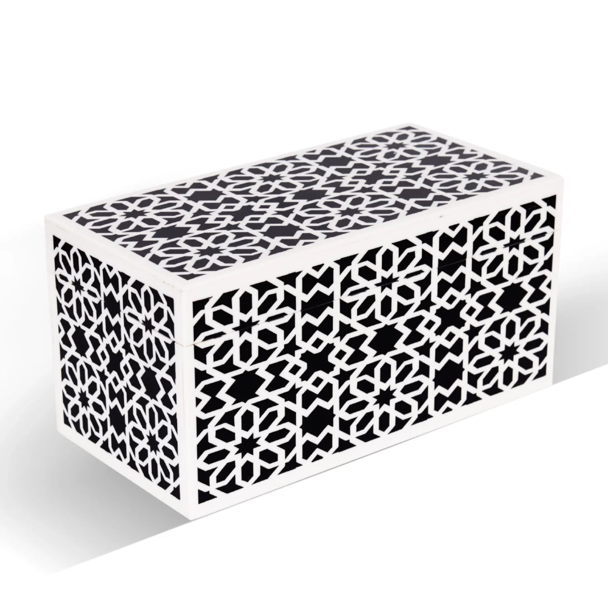 Shiraz black and white resin inlay storage box