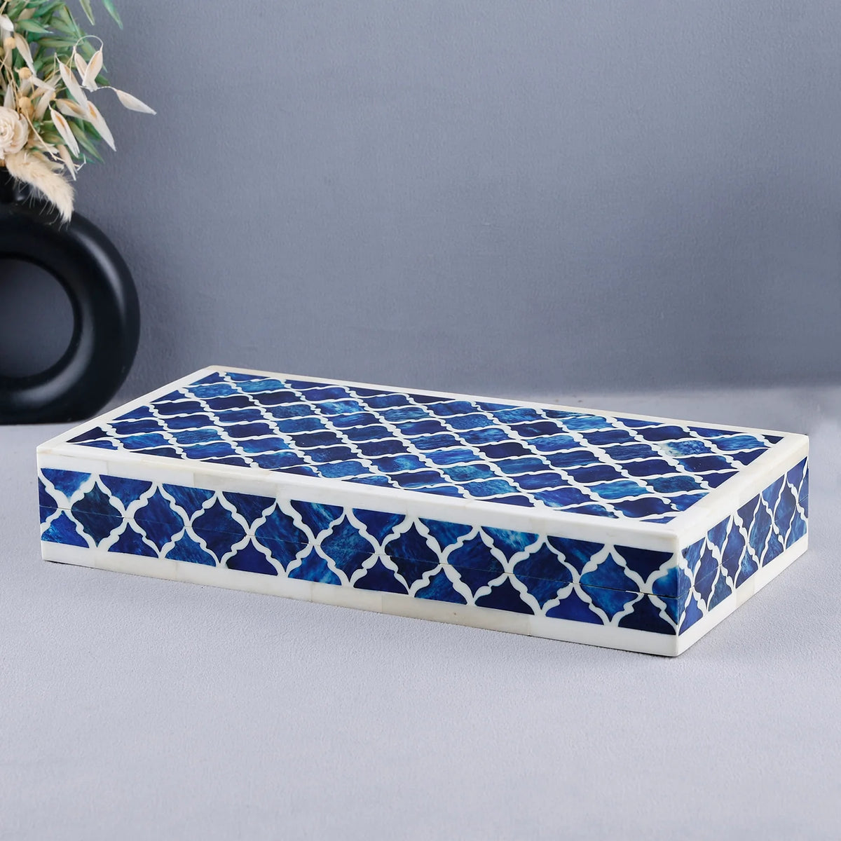Patisserie Classic Indigo Bone & Resin Inlay Storage Box | 7 Sizes