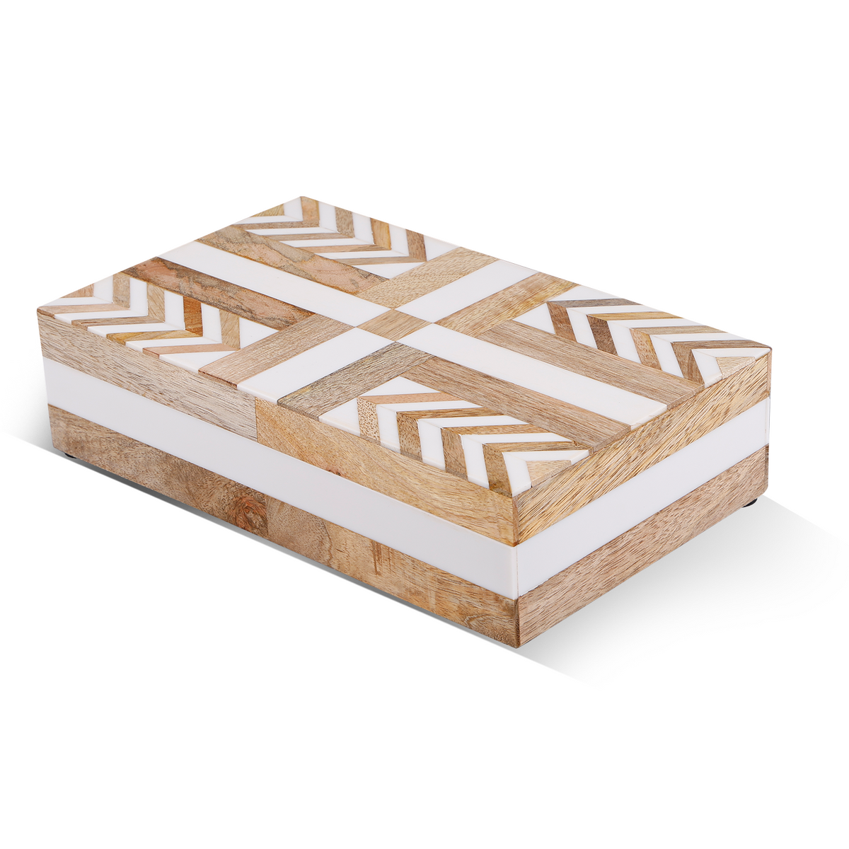 Patisserie adorn resin and wood inlay storage box