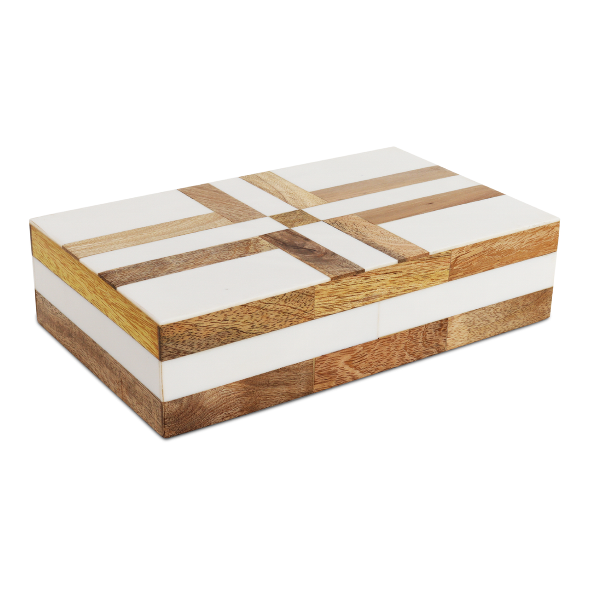 Patisserie resin and wood inlay storage box