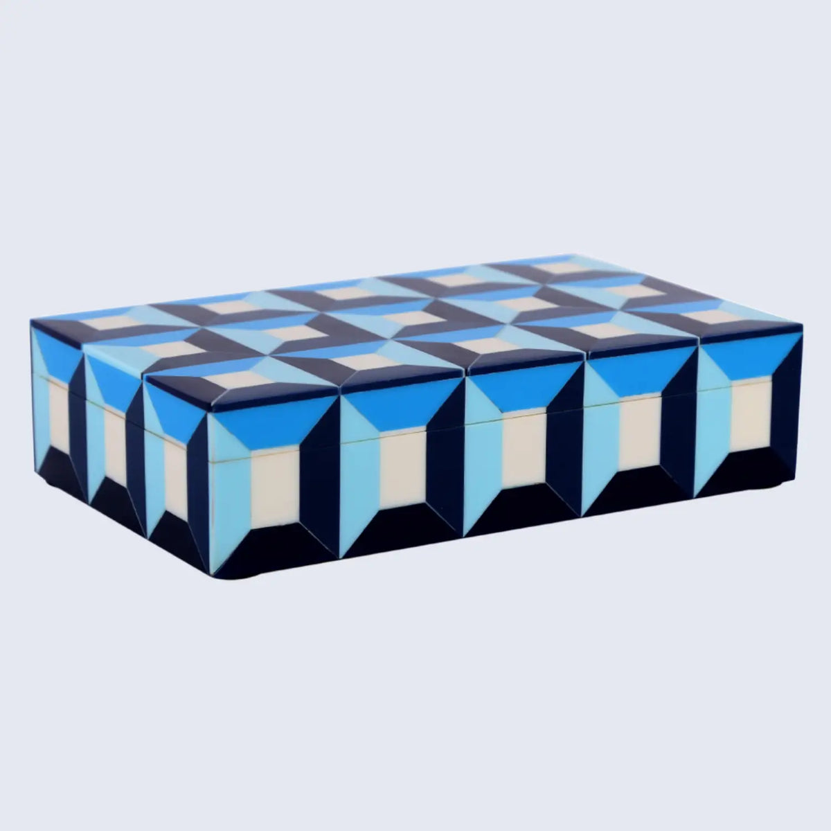 Patisserie Modern Blue Resin Inlay Storage Box | 7 Sizes