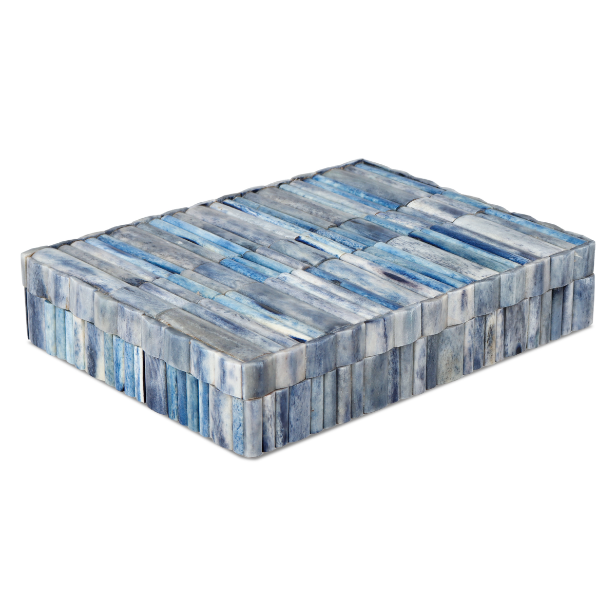 Ivory ocean blue bone inlay storage box