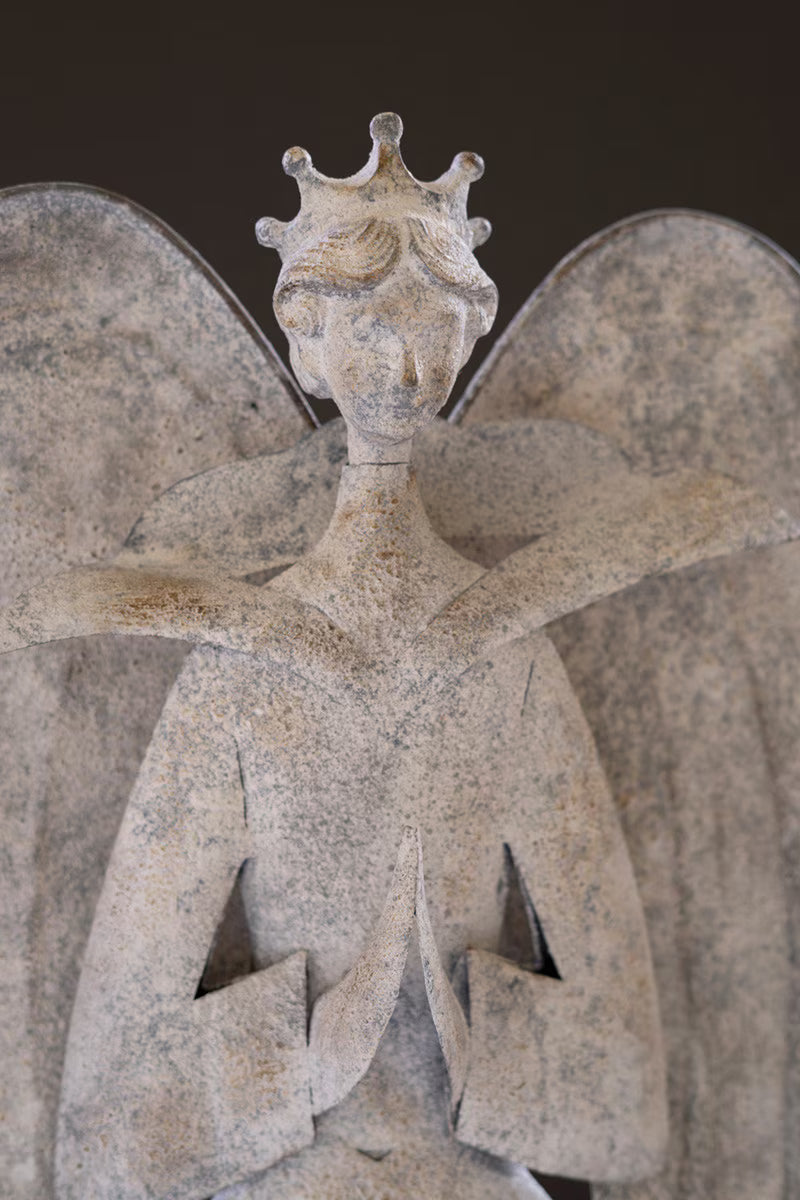 Rustic Metal Christmas Angel Figurine