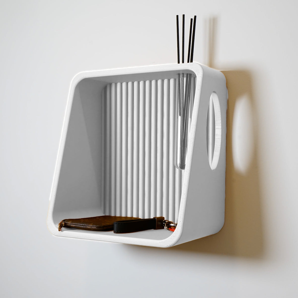 Modern Ribbed Floating Wall Shelf