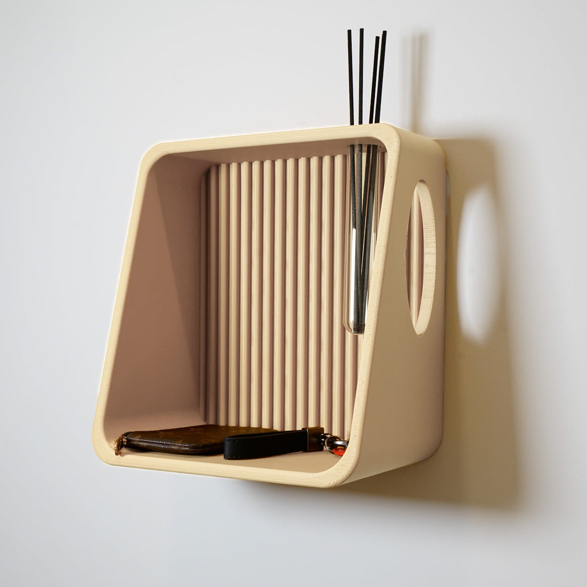 Modern Ribbed Floating Wall Shelf