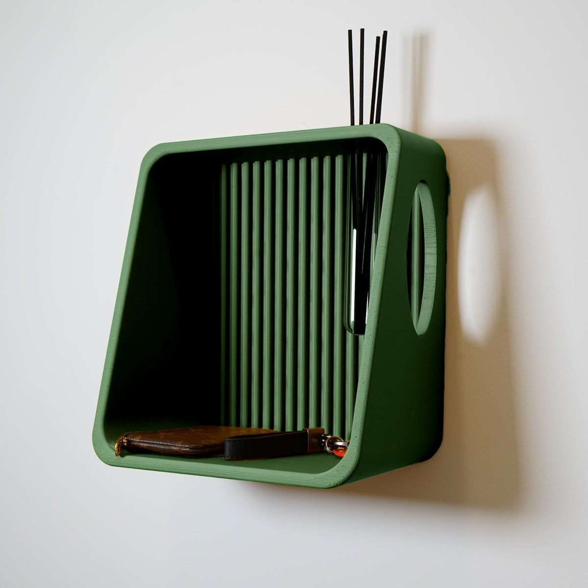 Modern Ribbed Floating Wall Shelf
