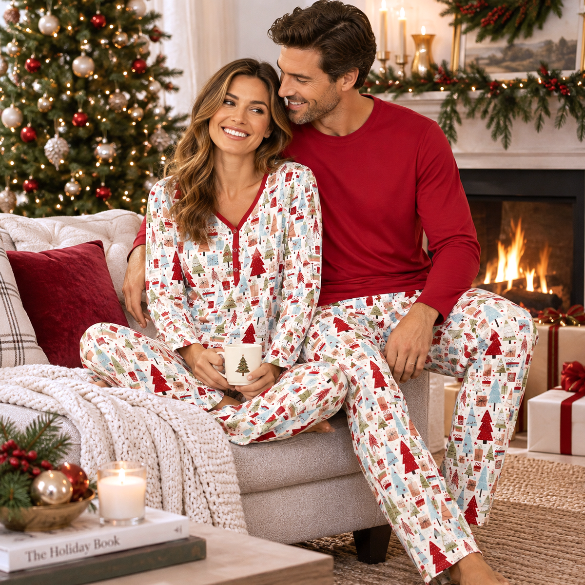 Christmas Tree Family Matching Bamboo Pajamas – Women, Kids & Baby