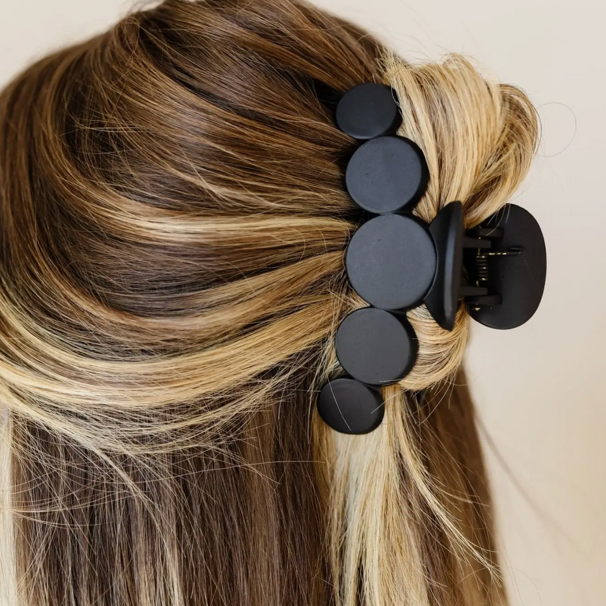 Black Circles Large Claw Clip, 4 Inch