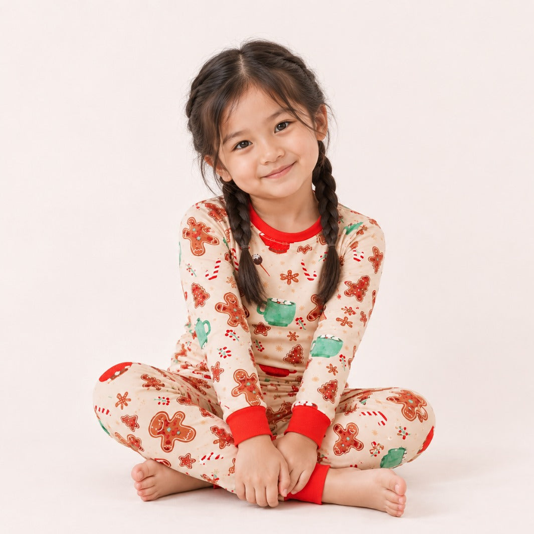 Kids Gingerbread Christmas Bamboo Pajamas – Cookie Cuddles