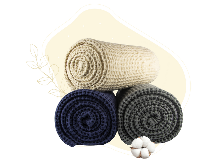 Organic Cotton Waffle Weave Throw