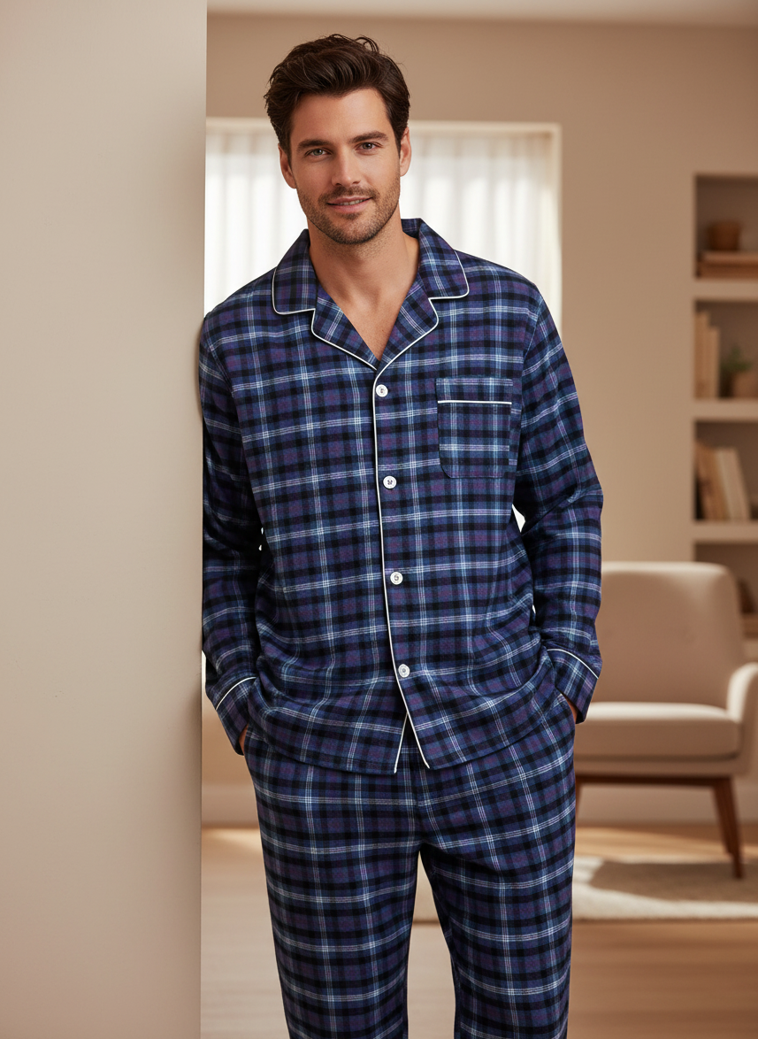 Men's 100% Cotton Flannel Pajama Set