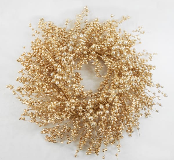 Gold Berry Christmas Wreath – 24"