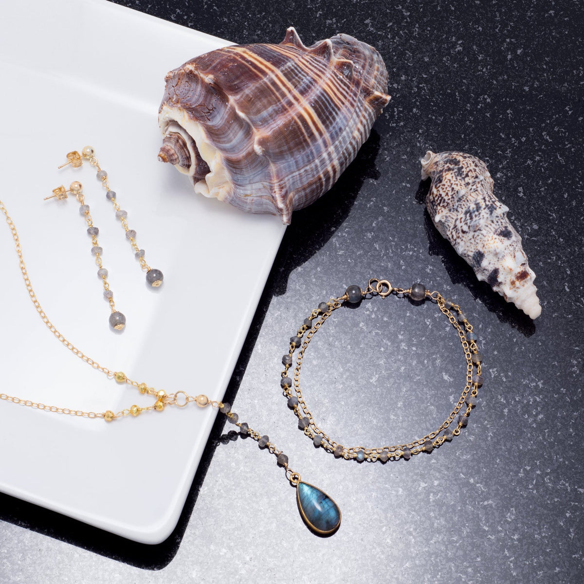 Gold Labradorite Y-style Necklace