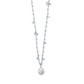Aquamarine with Pearl Pendant Necklace