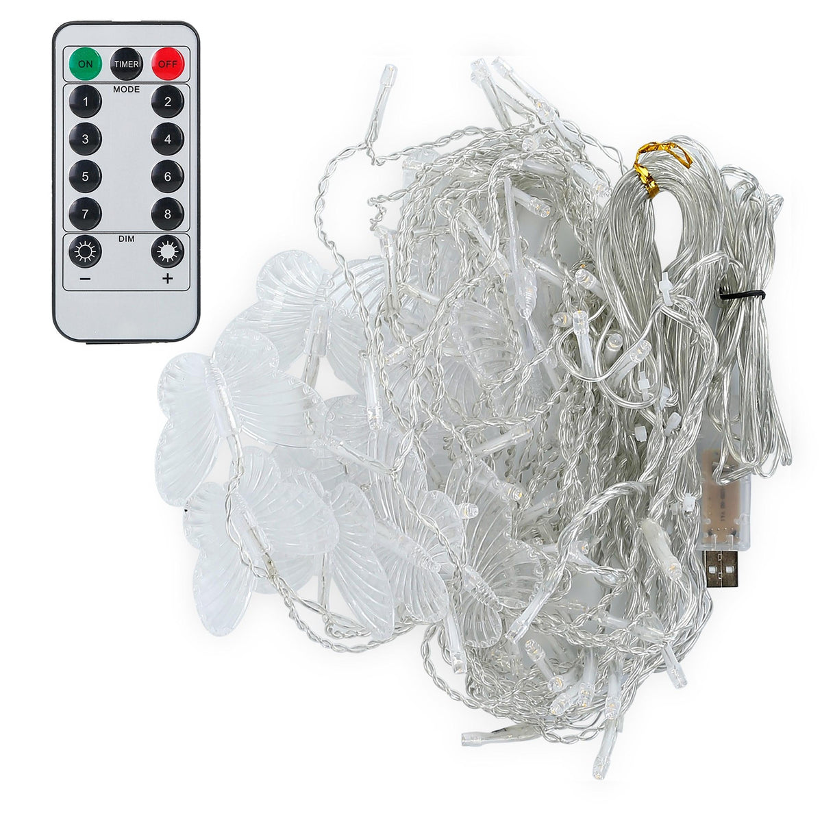 Butterfly curtain fairy lights with remote, 11.5 ft