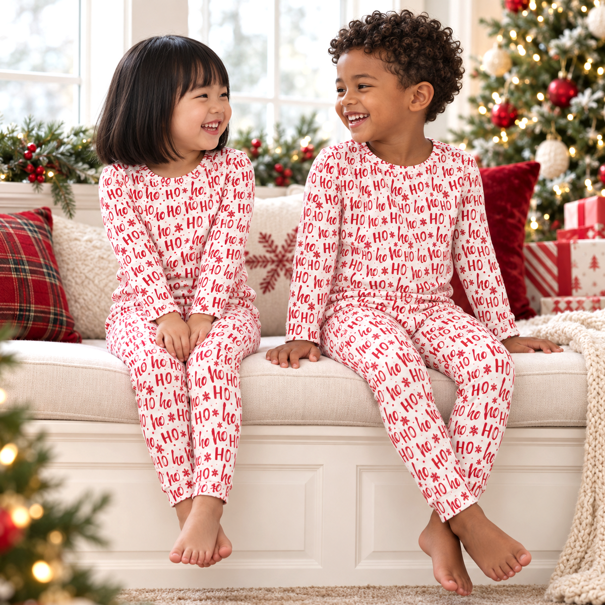 Kids’ Ho Ho Ho Christmas Bamboo Blend Pajama Set