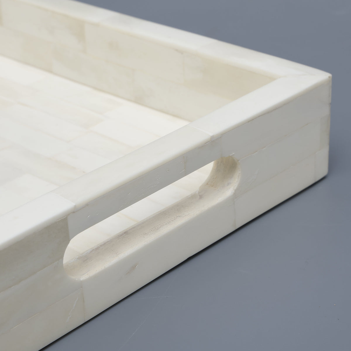 White Bone Inlay Decorative Tray | 11x17 & 12x12