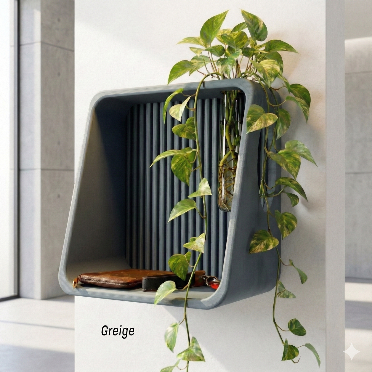 Modern Ribbed Floating Wall Shelf